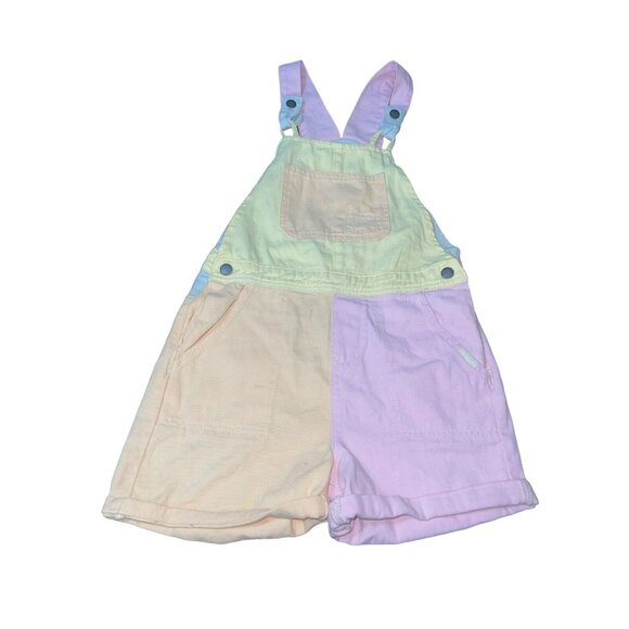COTTON ON KIDS Girls 13-14 Ginnie Slouch Shortall Colorblock Pastel Denim $49.99 - Picture 1 of 15